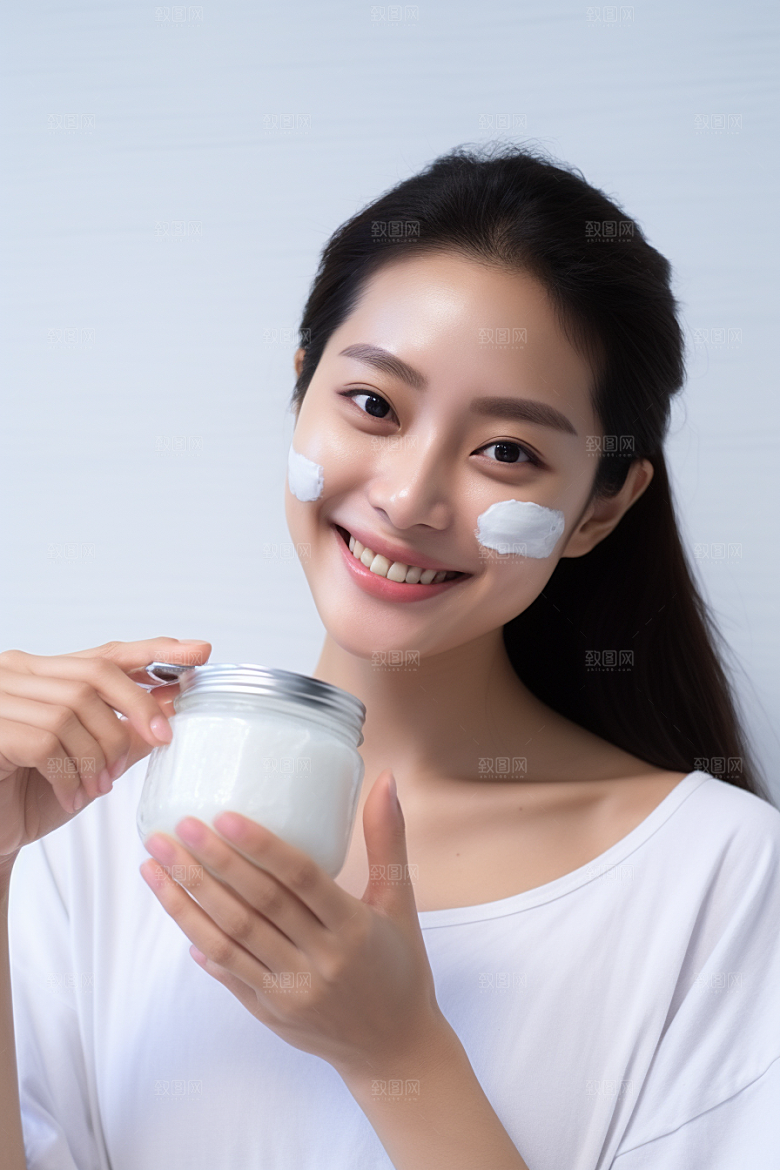 女性肖像高清护肤品广告摄影图