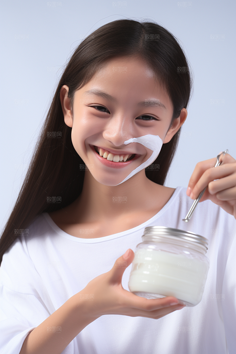女性肖像护肤品优雅广告摄影图