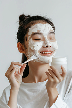 女性肖像优雅护肤品广告摄影图