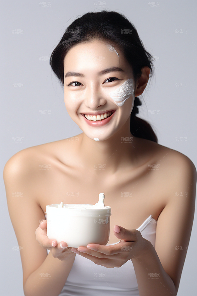 女性肖像淡妆清新广告摄影图