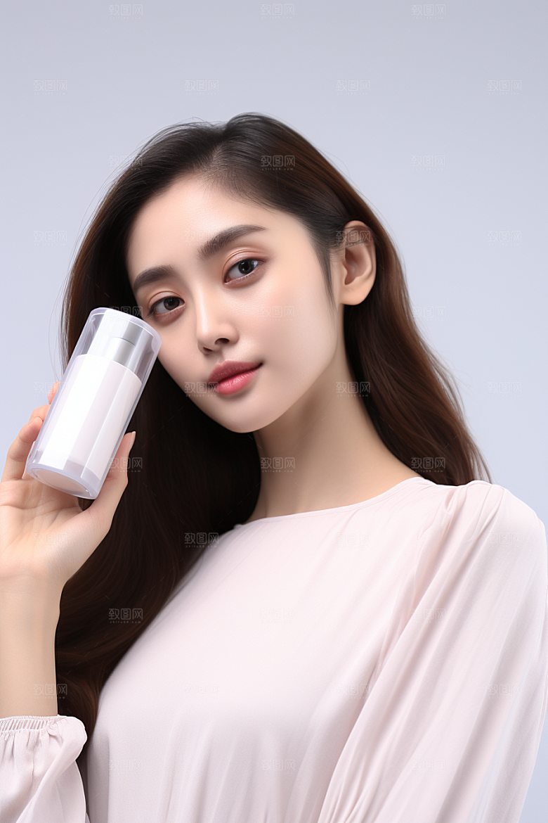女性肖像优雅护肤品广告摄影图