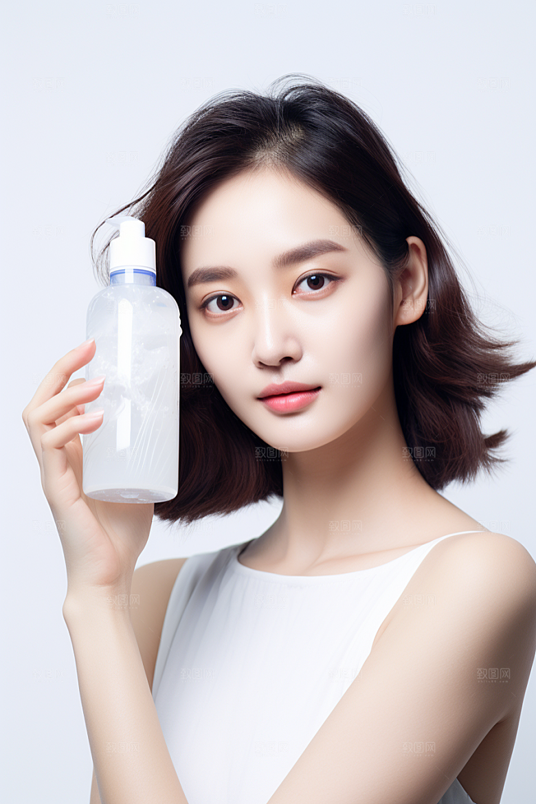 女性肖像护肤品高清广告摄影图
