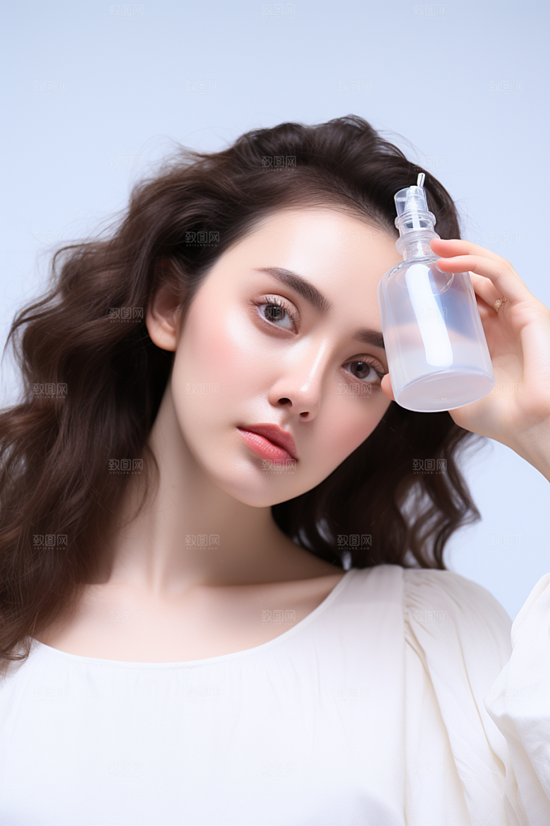 女性肖像清新淡妆广告摄影图