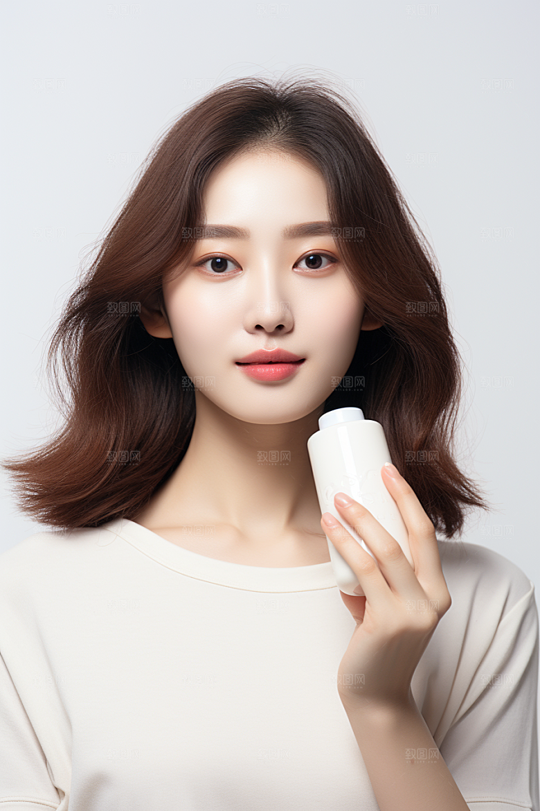 女性肖像护肤品淡妆广告摄影图