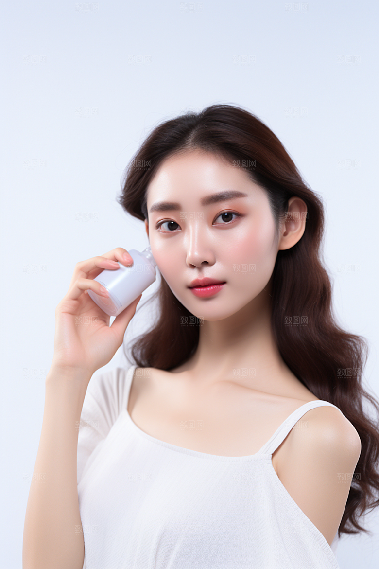 女性肖像护肤品大气广告摄影图