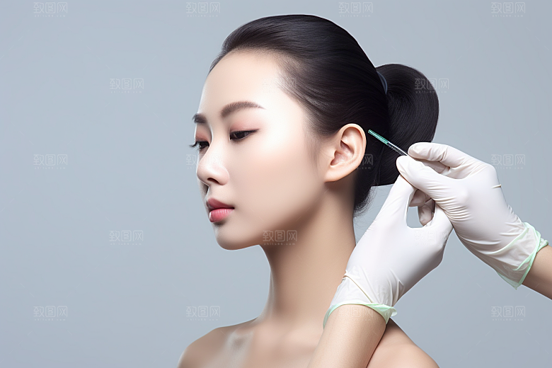 女性肖像清新护肤品广告摄影图