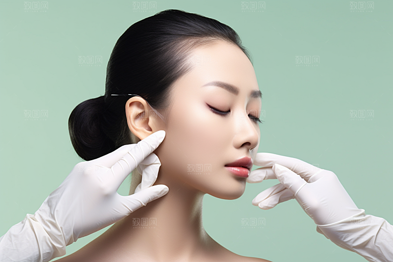 女性肖像清新简约广告摄影图