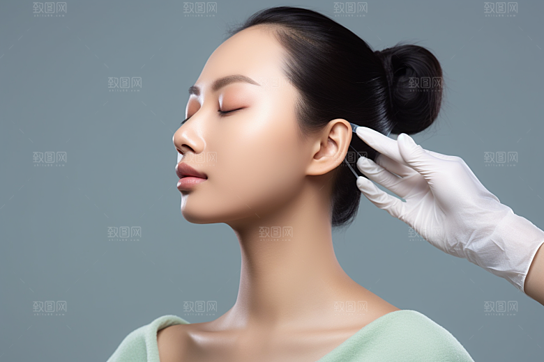 女性肖像高清护肤品广告摄影图