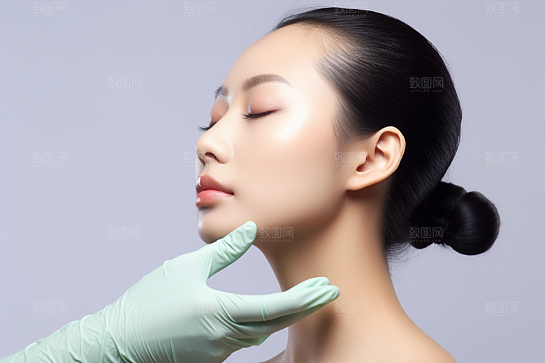女性肖像清新护肤品广告摄影图