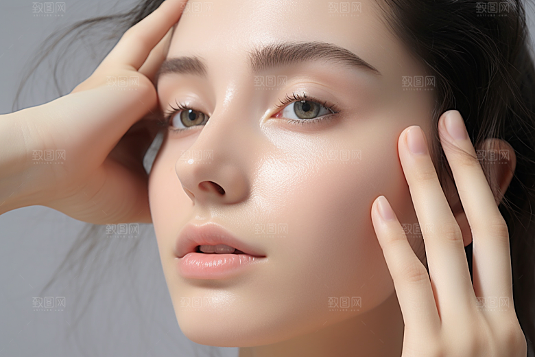 女性肖像护肤品自然广告摄影图