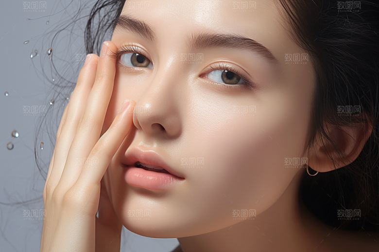 女性肖像淡妆优雅广告摄影图