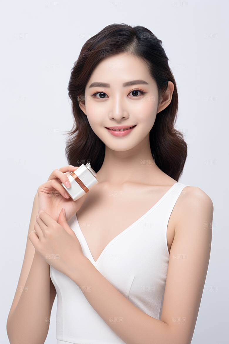 女性肖像淡妆优雅广告摄影图