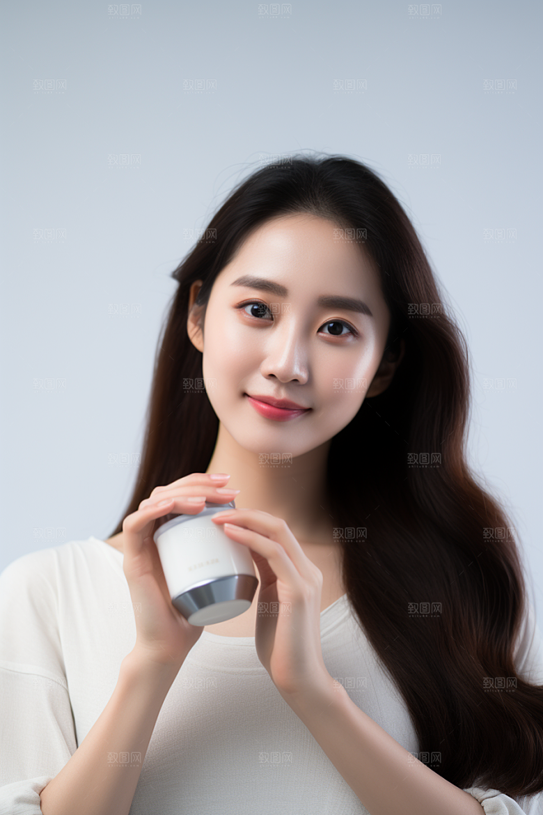 女性肖像简约淡妆广告摄影图