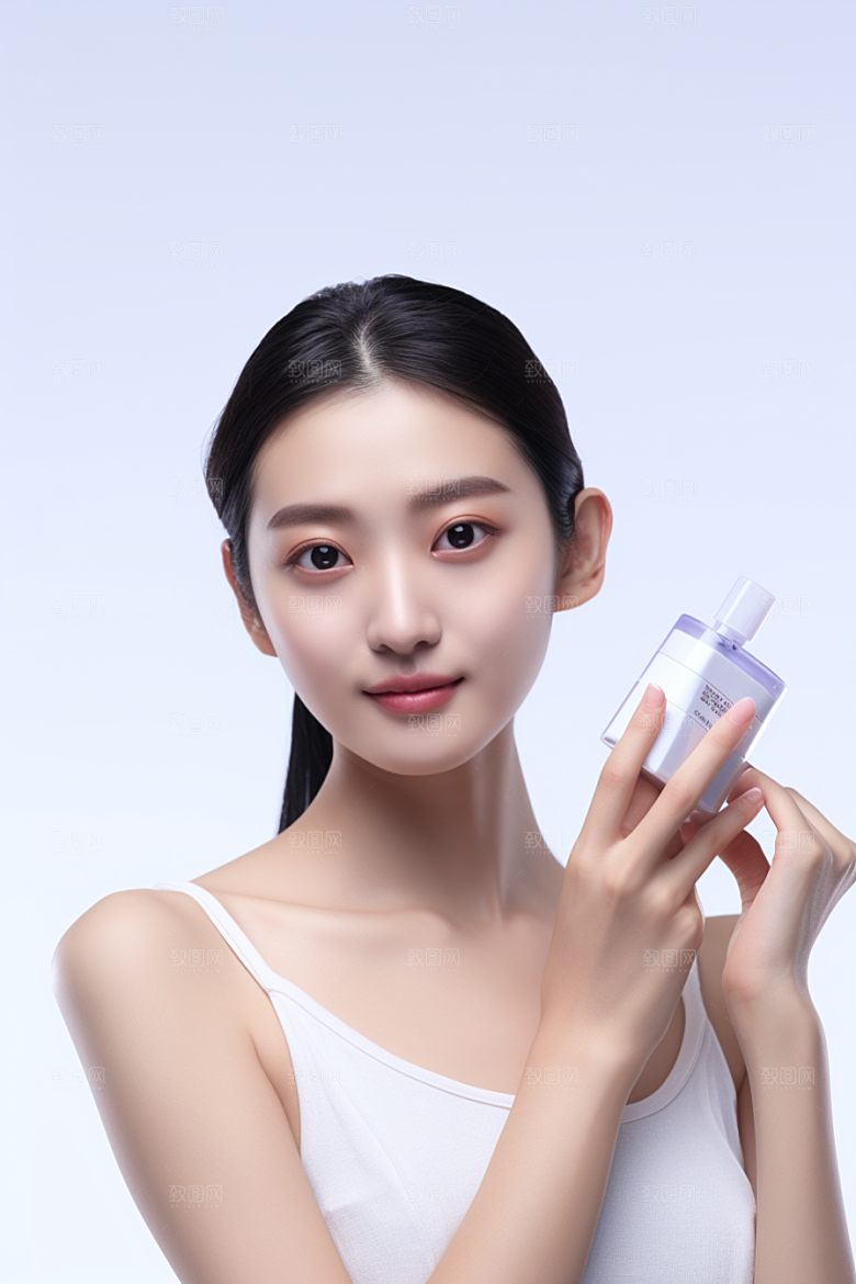 女性肖像淡妆人物广告摄影图