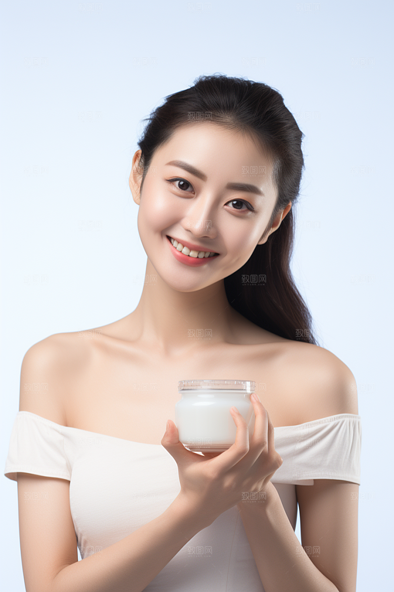 女性肖像护肤品优雅广告摄影图