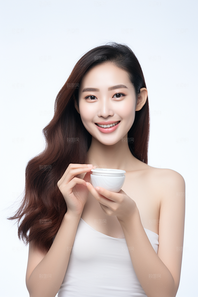女性肖像淡妆人物广告摄影图