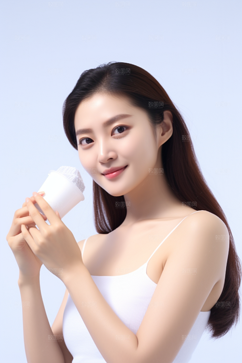 女性肖像简约清新广告摄影图