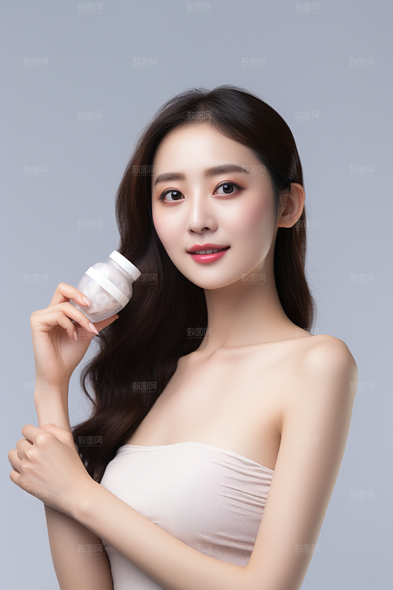 女性肖像自然简约广告摄影图