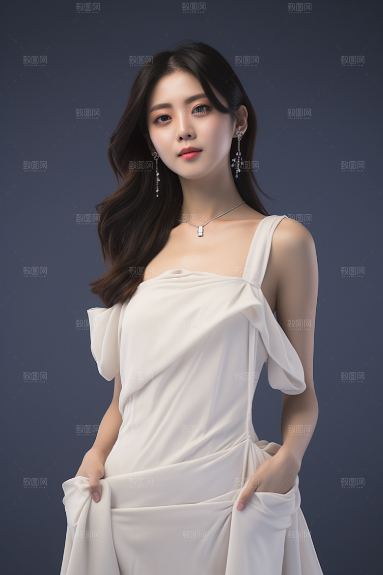 女性肖像自然简约广告摄影图
