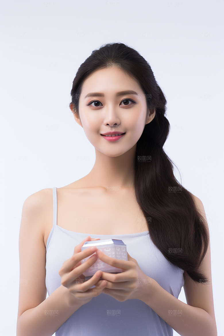 女性肖像护肤品大气广告摄影图