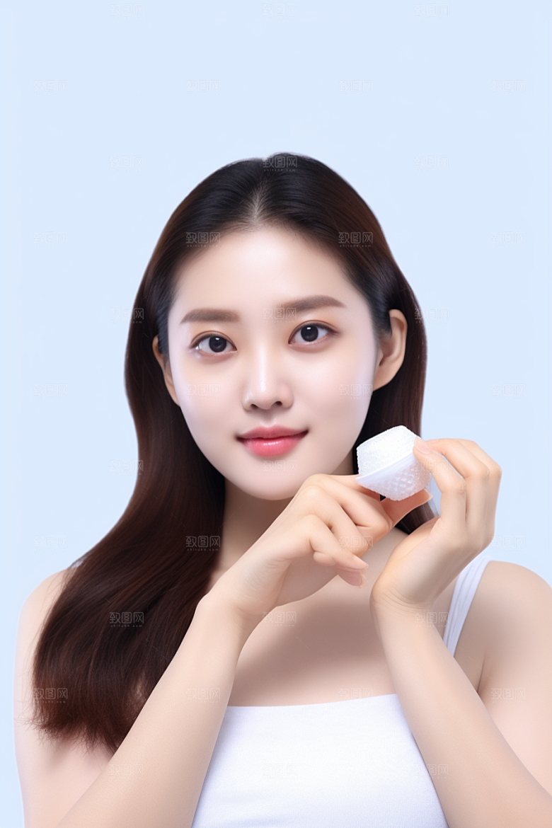 女性肖像护肤品优雅广告摄影图