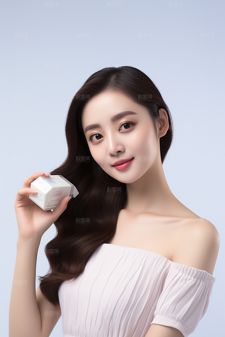 女性肖像高清护肤品广告摄影图