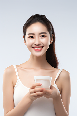 女性肖像护肤品优雅广告摄影图