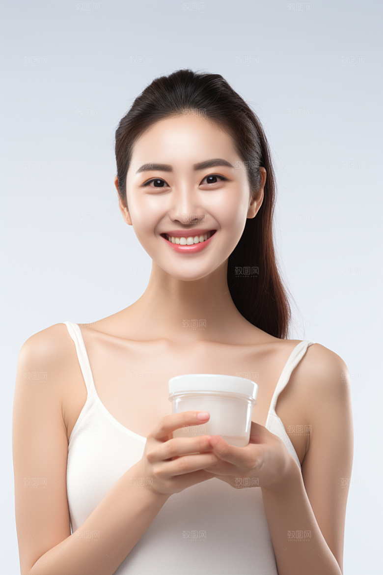 女性肖像护肤品优雅广告摄影图