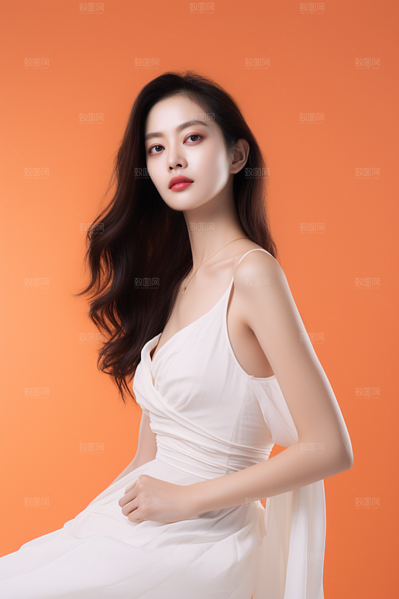 女性肖像护肤品高清广告摄影图