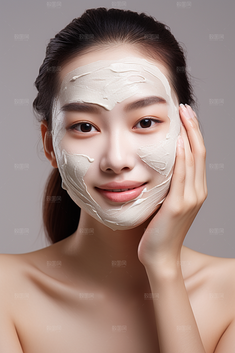 女性肖像清新简约广告摄影图
