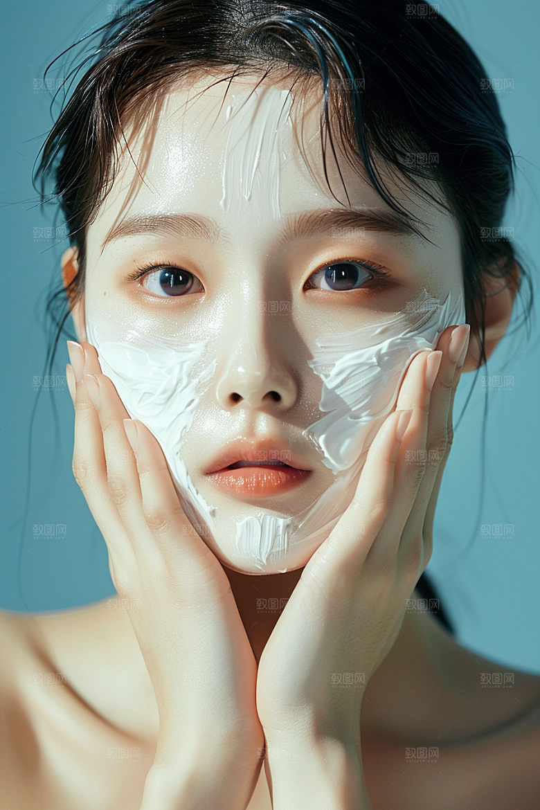 女性肖像护肤品人物广告摄影图