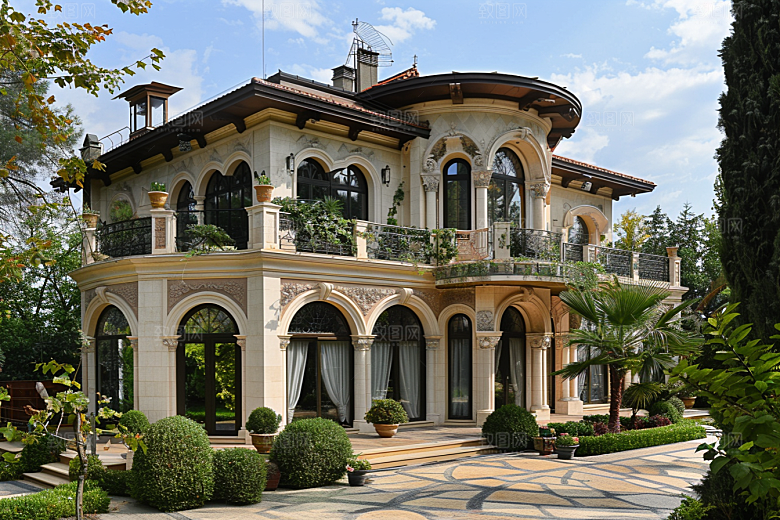 欧式别墅模型住宅效果图