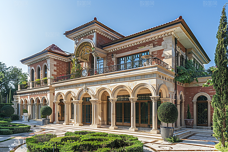 欧式别墅渲染住宅效果图