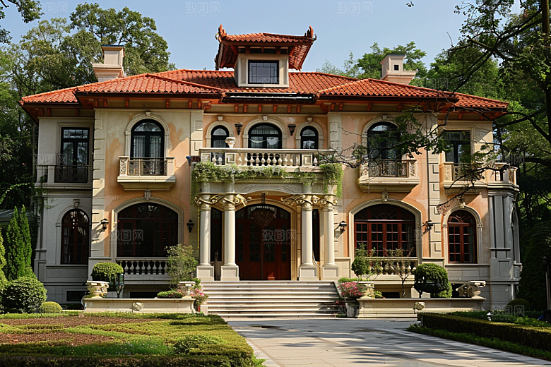 欧式别墅住宅城堡效果图