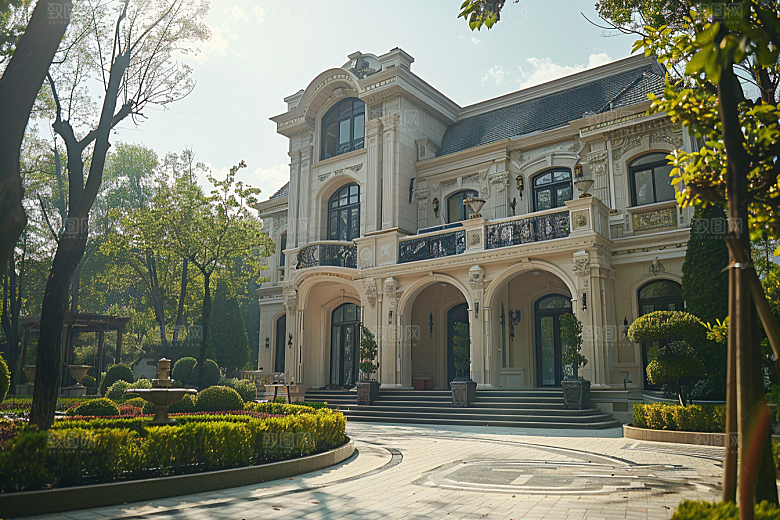 欧式别墅洋楼住宅效果图