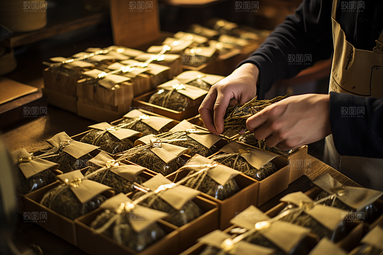 中医配药高清特写摄影图