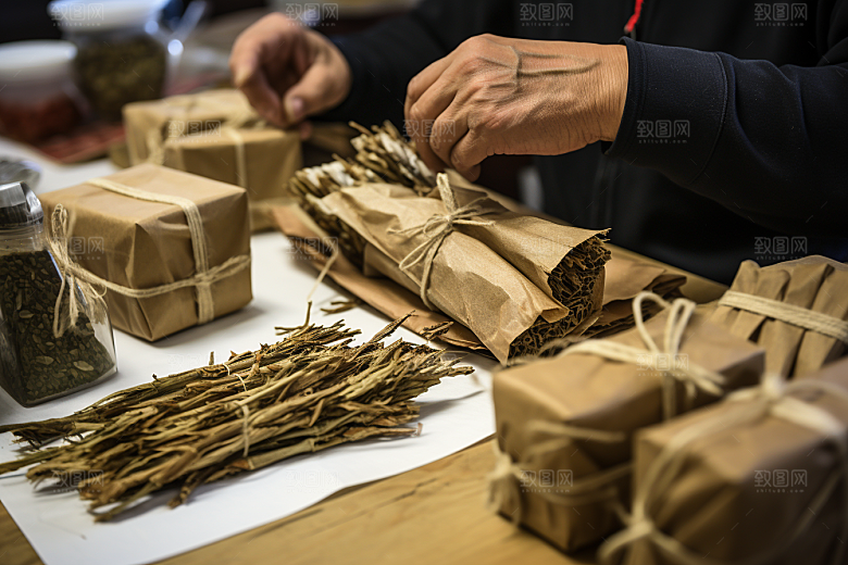 中医配药医学中草药摄影图