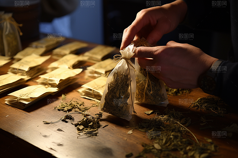 中医配药中国传统医学摄影图