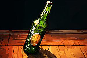 啤酒酒饮高清插画