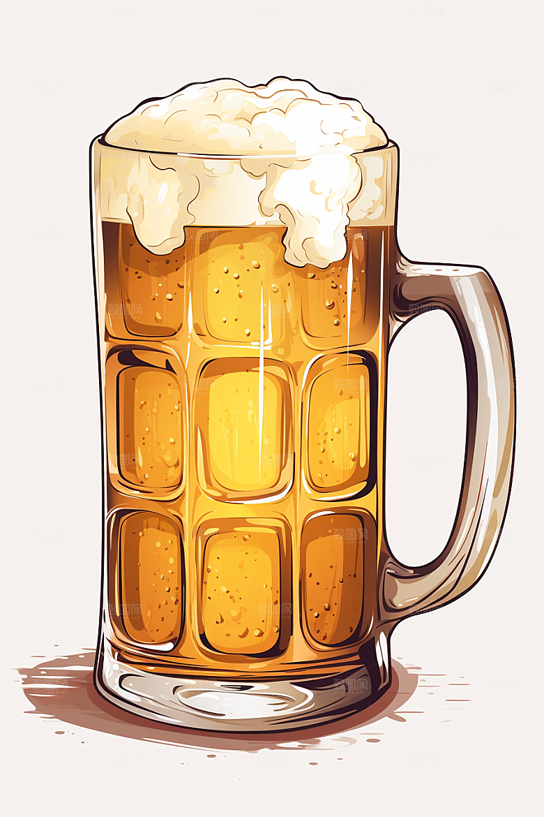 啤酒黑啤高清插画