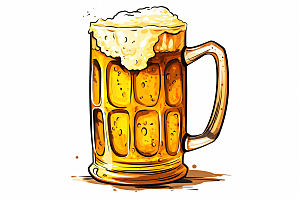 啤酒高清饮品插画