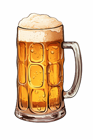 啤酒美味饮品插画