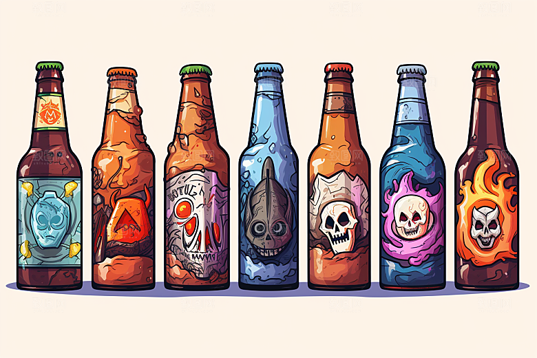 啤酒高清扎啤插画