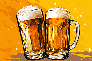 啤酒饮品美味插画