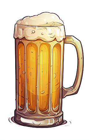 啤酒酒饮美味插画