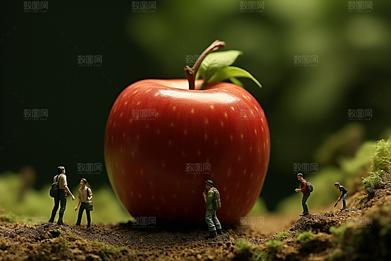 苹果美味3D微距小人