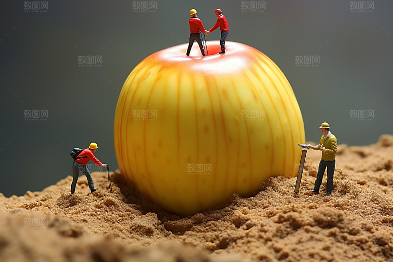 苹果3D采摘微距小人