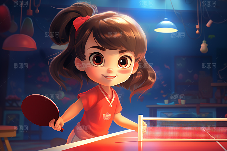 乒乓少年运动3D素材