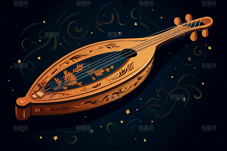 琵琶中国风古风插画