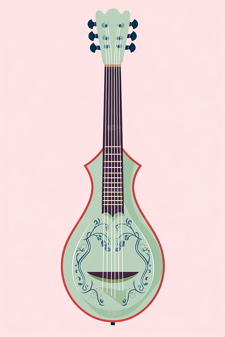 琵琶古风手绘插画